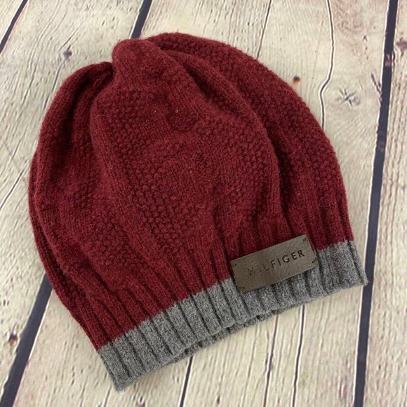 Tommy Hilfiger Accessories - Tommy Hilfiger Women's Red Gray Beanie Winter Hat